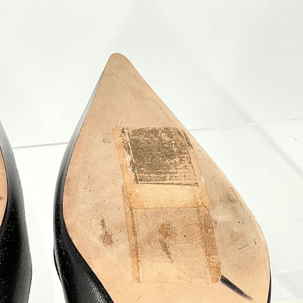 Dee Ocleppo Size 8.5 Silver Black Ombre Leather Pointed Stiletto Pumps NEW $325